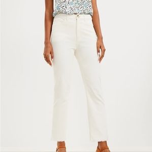 Loft | NWT The Straight Crop Corduroy High Rise Whisper White Size 32/14